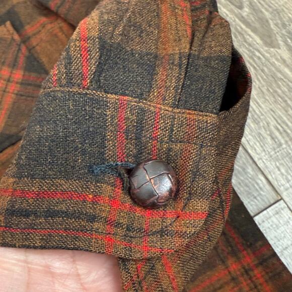 VTG Pendleton Plaid Mens Large Blazer Chore Coat Jacket Southwest 3 Button - Picture 6 of 11